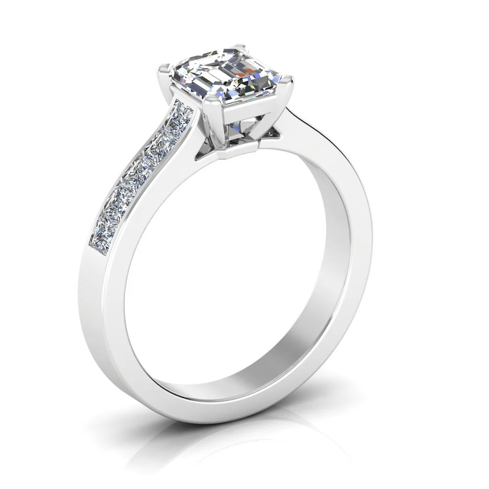 Invisible Set Radiant Cut Moissanite Engagement Ring