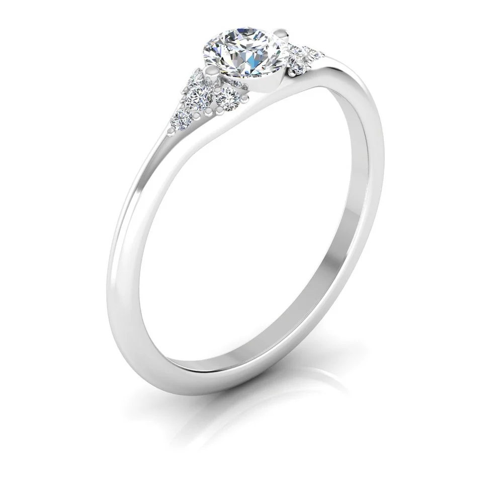 Round Moissanite Engagement Ring