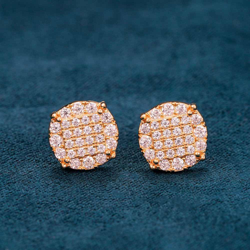 10MM 6-Row Moissanite Square Stud Earrings