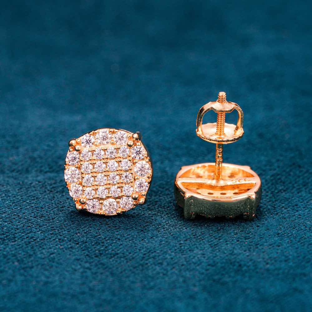 10MM 6-Row Moissanite Square Stud Earrings