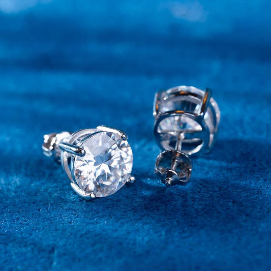 10MM Round Moissanite Stud Earrings
