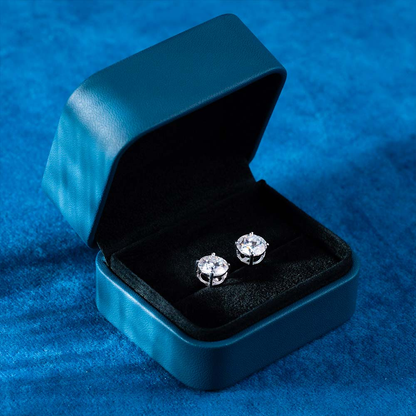10MM Round Moissanite Stud Earrings