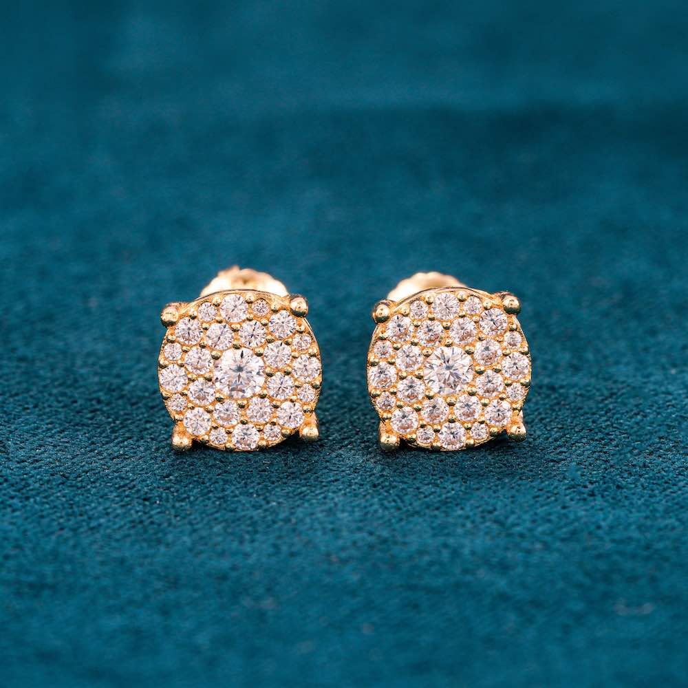 10MM Moissanite Cluster Stud Earrings