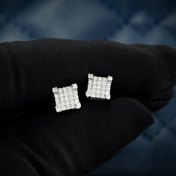 6MM Moissanite Square Cluster Earrings