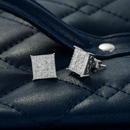 9MM Moissanite Square Earrings