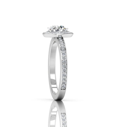 Brilliant Cut Halo Channel Set Moissanite Engagement Ring