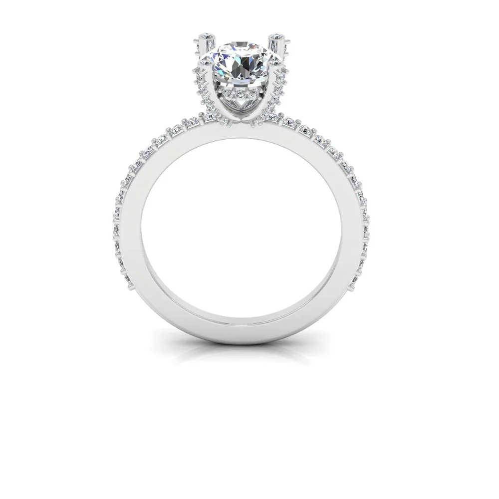 Brilliant Cut Prong & Bezel Moissanite Engagement Ring