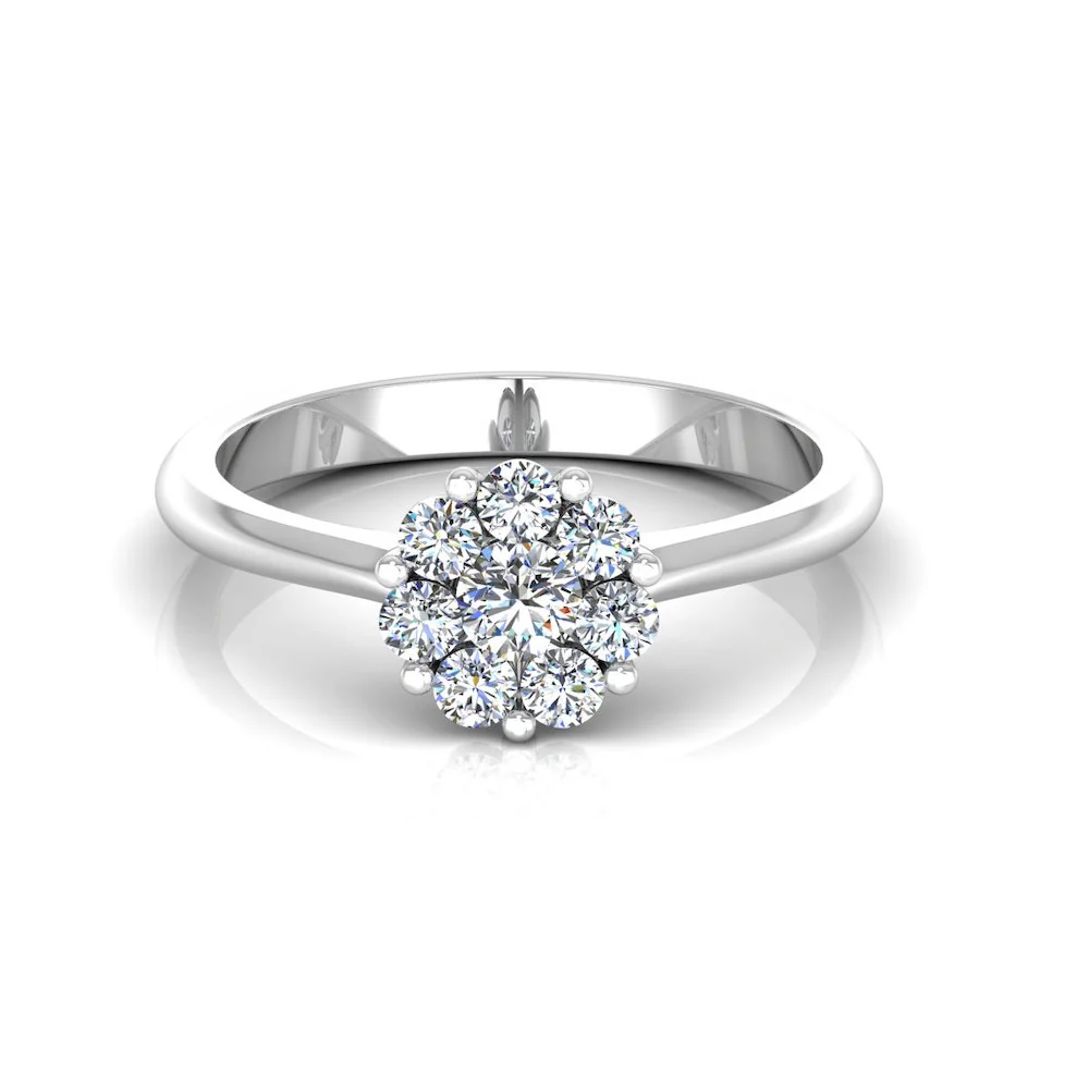 Flower Cluster Moissanite Engagement Ring