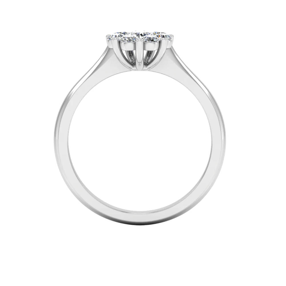 Flower Cluster Moissanite Engagement Ring