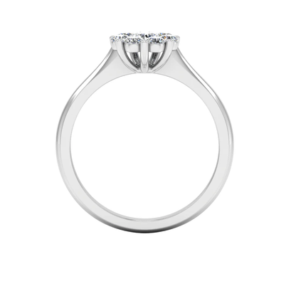 Flower Cluster Moissanite Engagement Ring