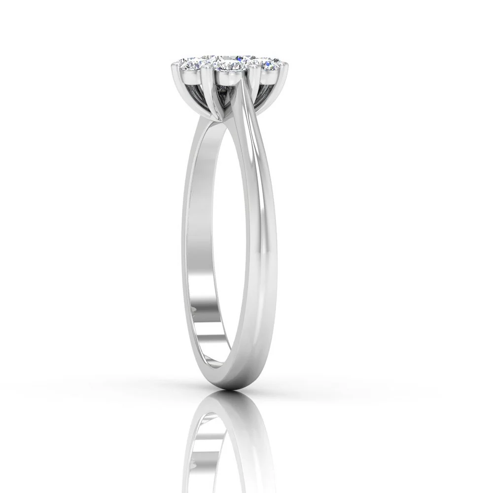 Flower Cluster Moissanite Engagement Ring