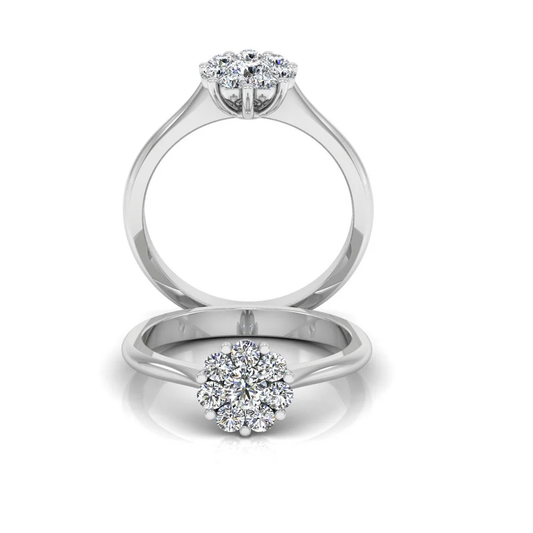 Flower Cluster Moissanite Engagement Ring
