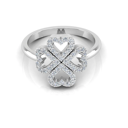 Four Leaf Clover Moissanite Engagement Ring