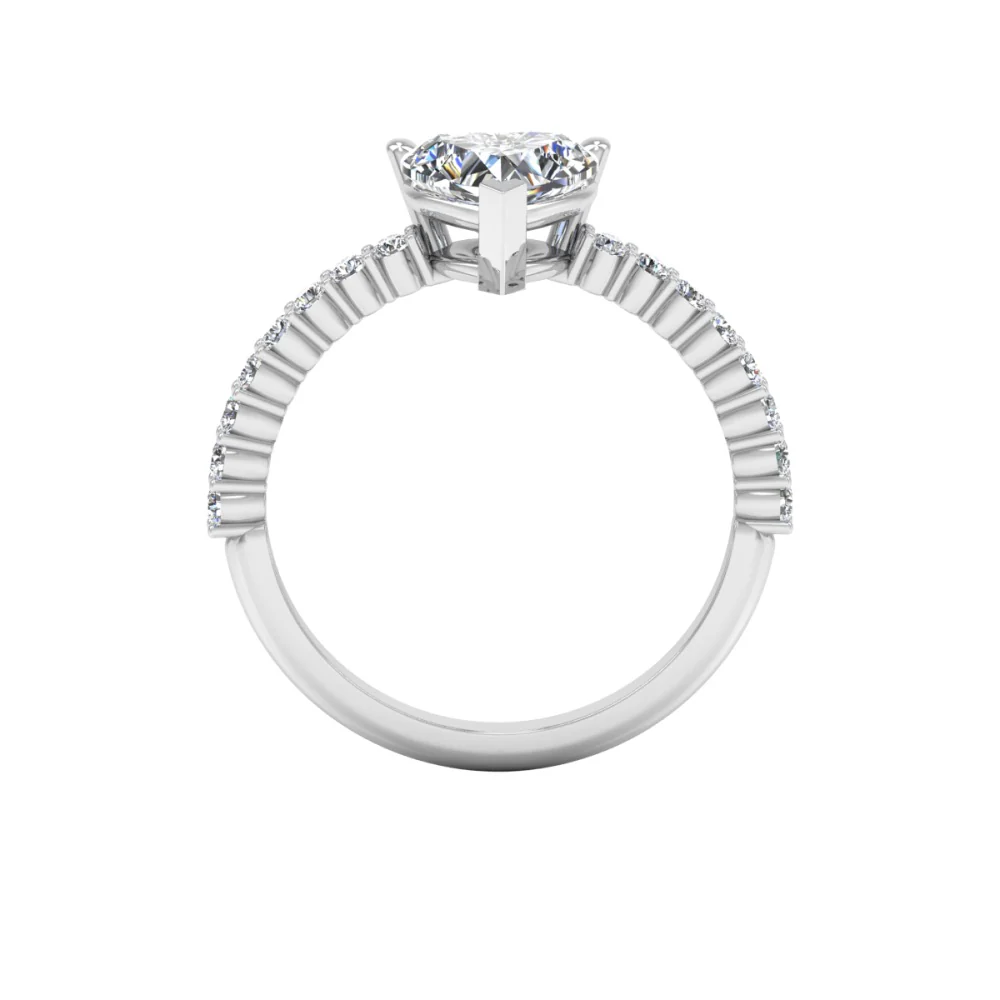 Heart Bezel Moissanite Engagement Ring
