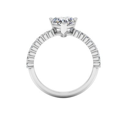 Heart Bezel Moissanite Engagement Ring