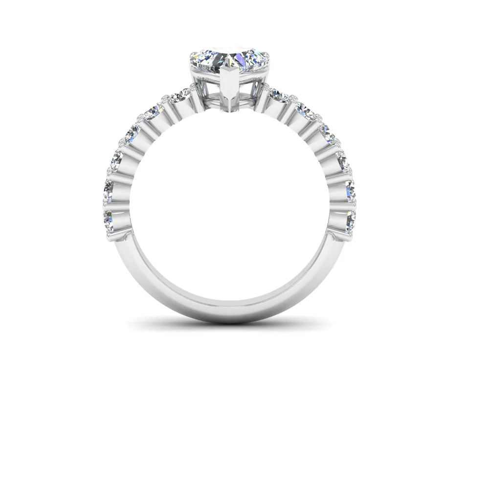 Heart Cut Prong Set Moissanite Engagement Ring