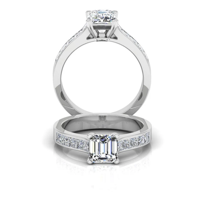 Invisible Set Radiant Cut Moissanite Engagement Ring
