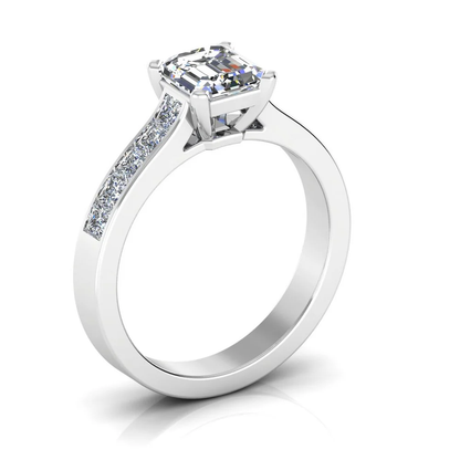 Invisible Set Radiant Cut Moissanite Engagement Ring
