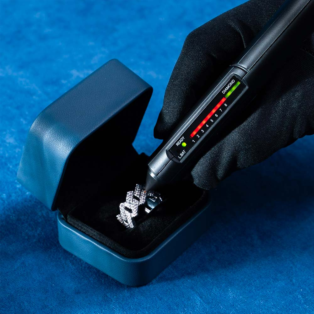 Moissanite 2-Row Cuban Link Ring 14K Gold