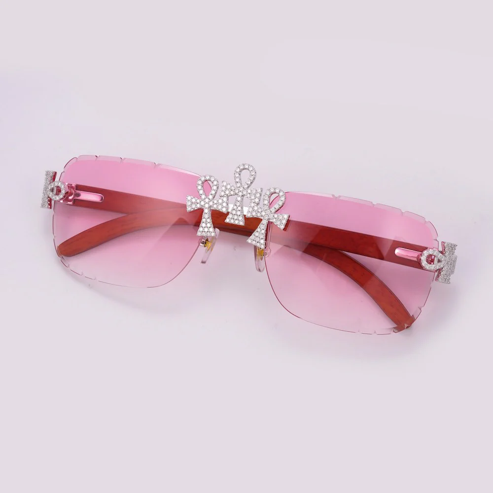 Moissanite Ankh Cross Sunglasses 14K Gold