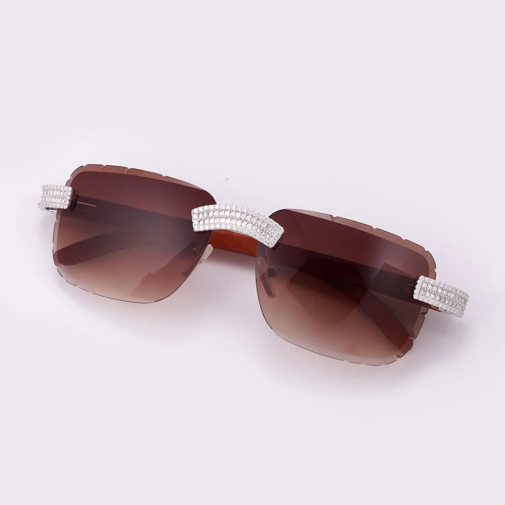 Moissanite Baguette Sunglasses 14K Gold