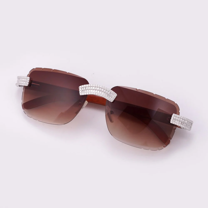 Moissanite Baguette Sunglasses 14K Gold