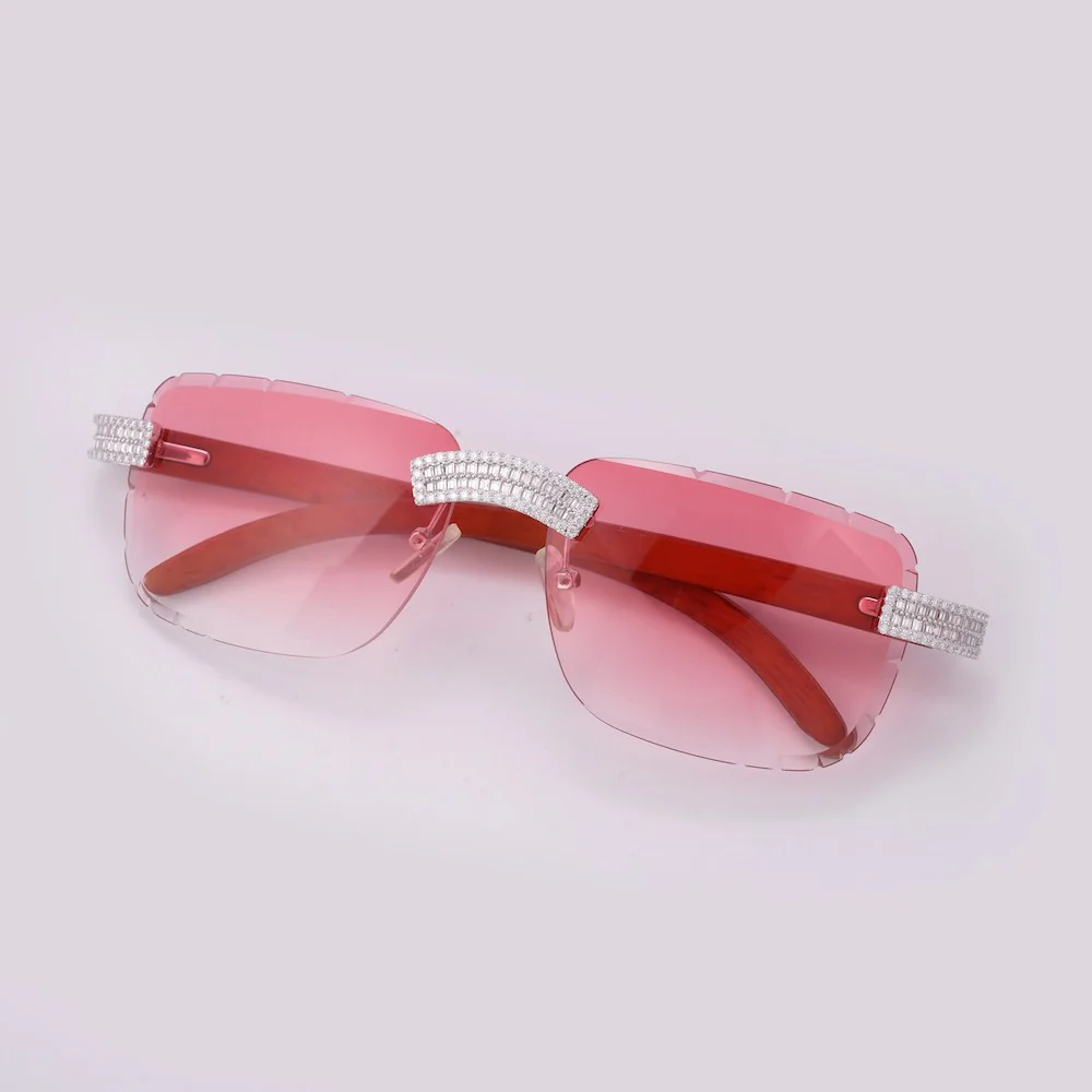Moissanite Baguette Sunglasses 14K Gold