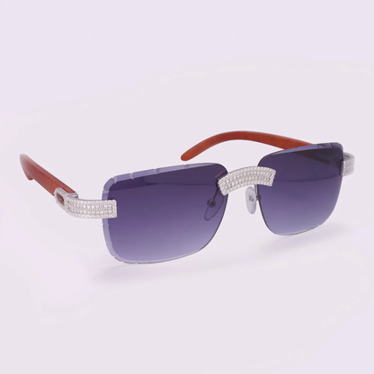 Moissanite Baguette Sunglasses 14K Gold