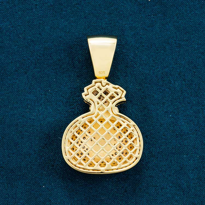 Moissanite Money Bag Pendant 14K Gold