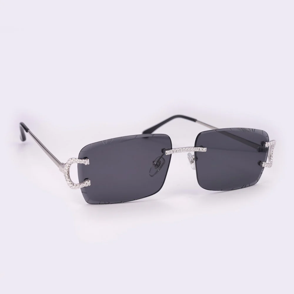 Moissanite Prong Sunglasses 14K Gold