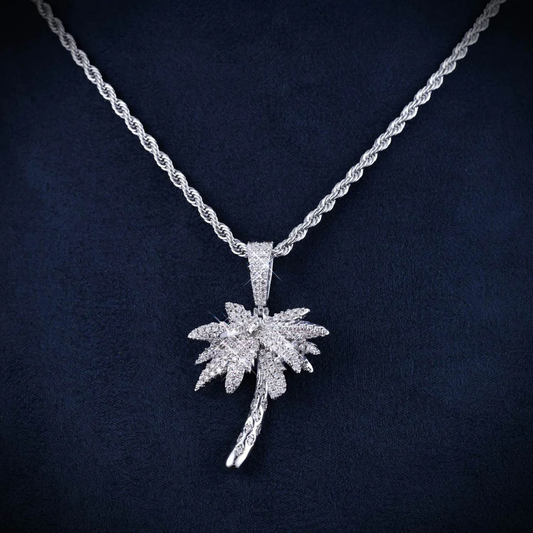 VVS Palm Tree Pendant 14K Gold